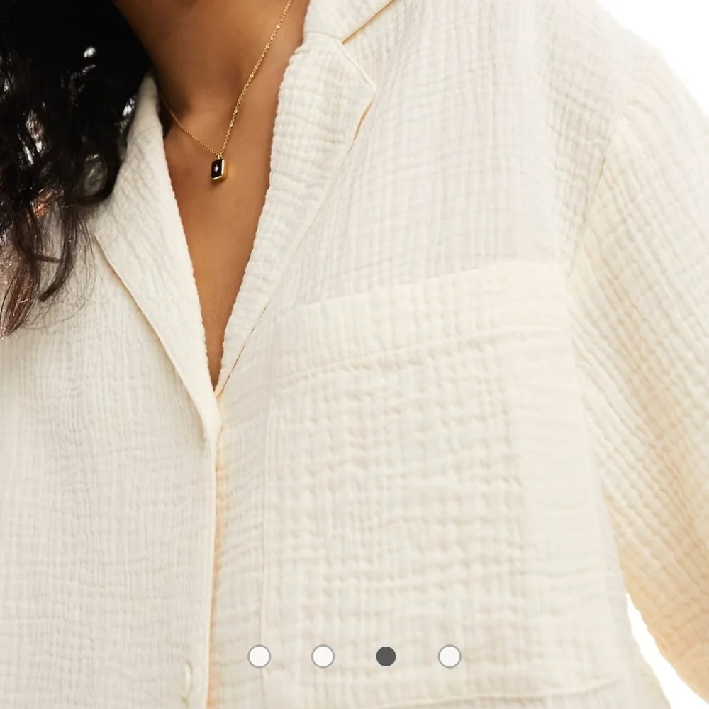 NWT ASOS DESIGN Button Down cheesecloth shirt Sz.12 - Picture 3 of 8
